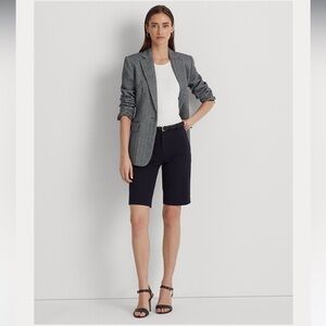 LAUREN RALPH LAUREN‎ Twill Stretch Bermuda Shorts Navy Blue Women’s 14W NWT